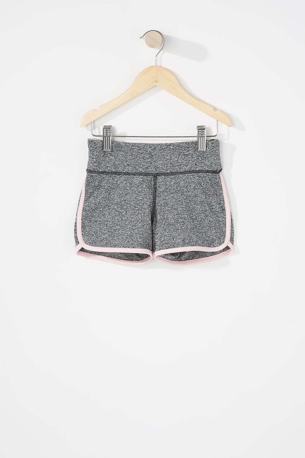 Kids Short Active avec bande et ourlet arrondi pour fille Noir et blanc