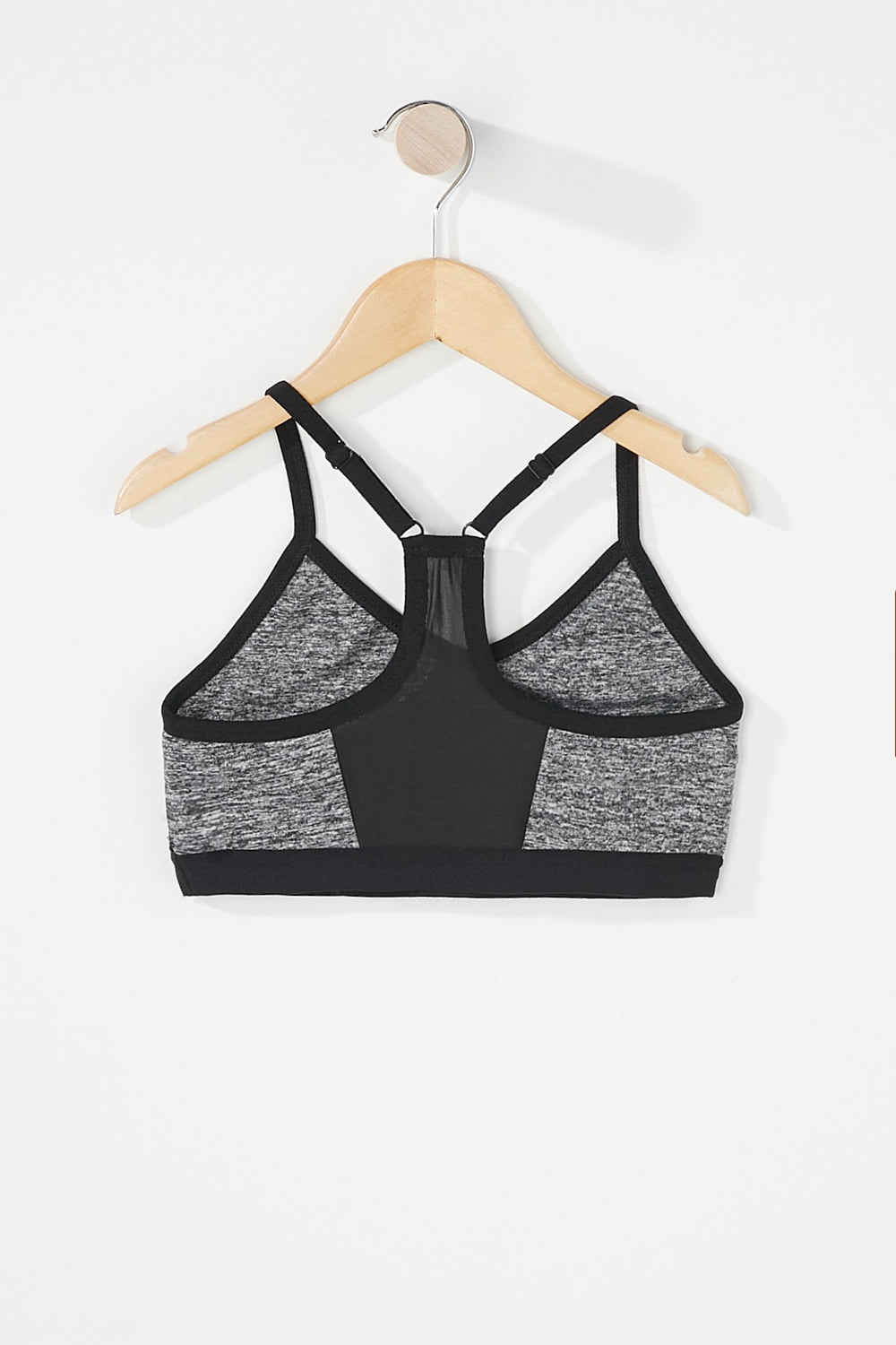 Kids Soutien-gorge de sport à dos nageur et encolure en V pour fille Noir et blanc