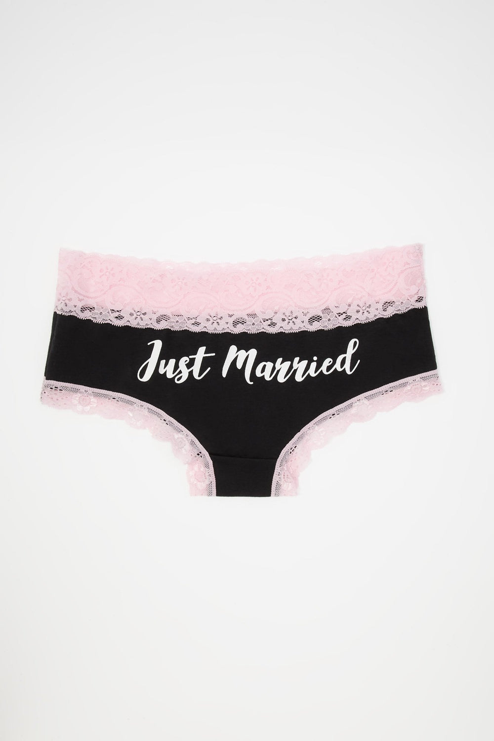 Women Culotte en dentelle à imprimé Just Married Noir