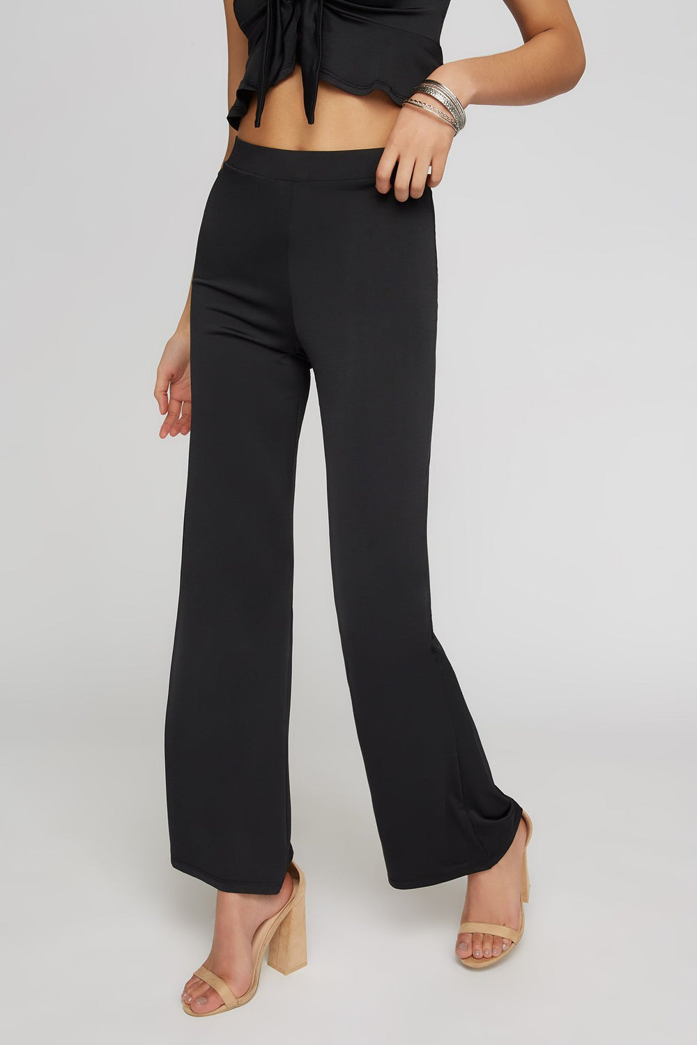 Women Jupe-culotte à taille haute Noir
