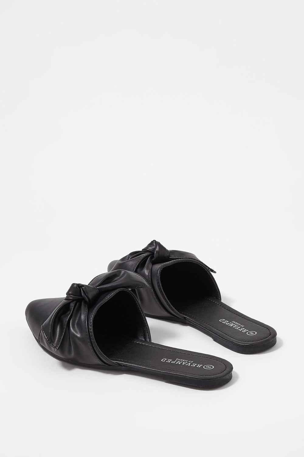 Women Mules à bout pointu avec boucles Noir
