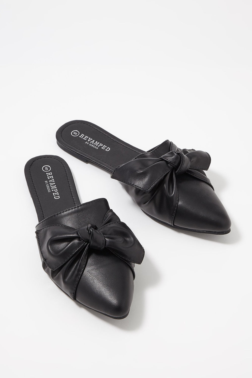 Women Mules à bout pointu avec boucles Noir