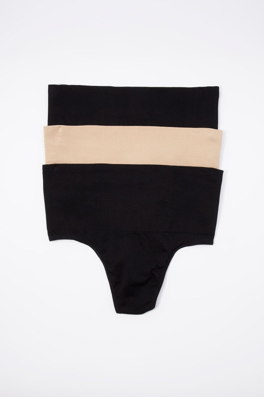 Women Tanga à taille haute Smooth Shaper (3 unités) Noir