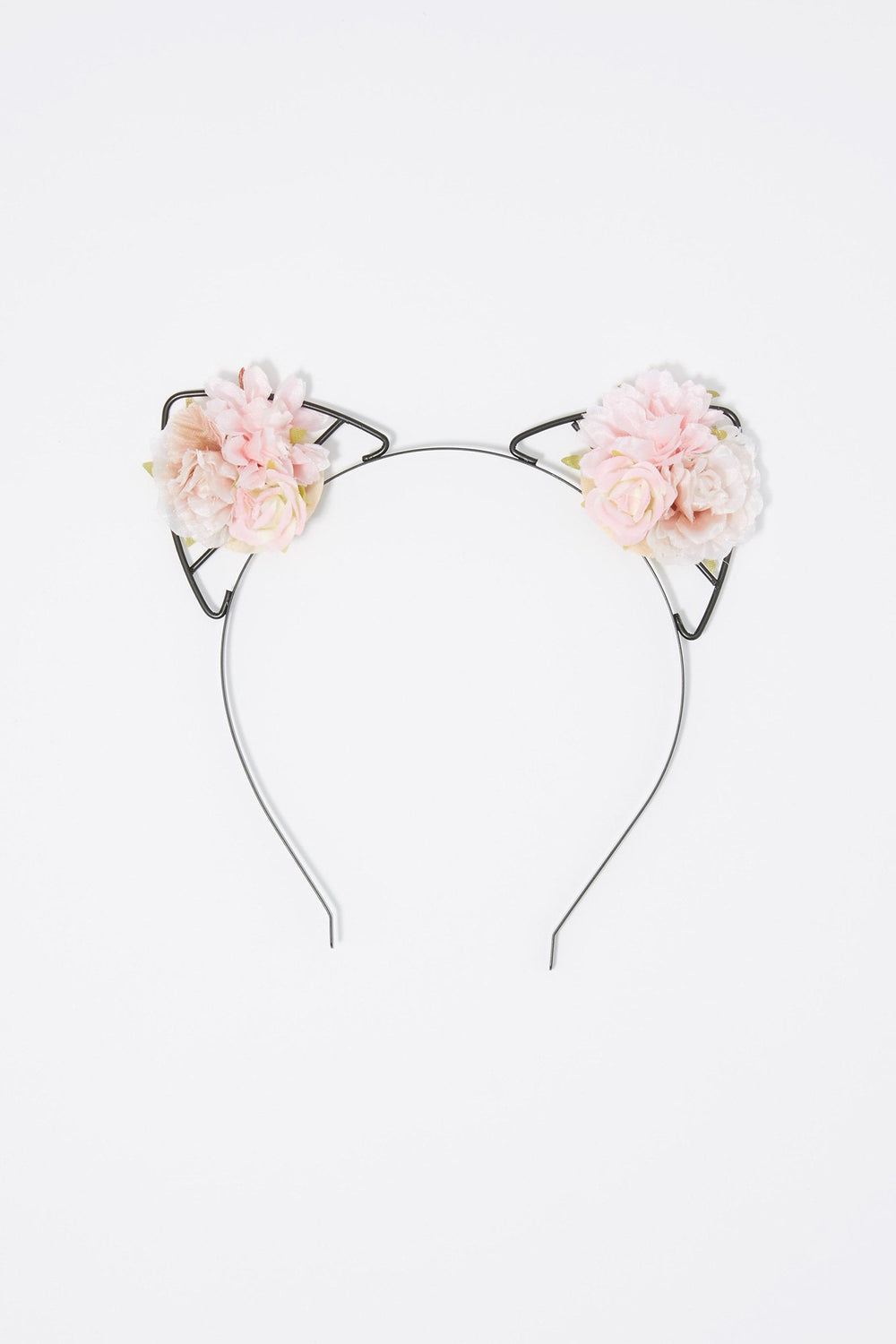 Women bandeau fleuri avec oreilles de chat Noir