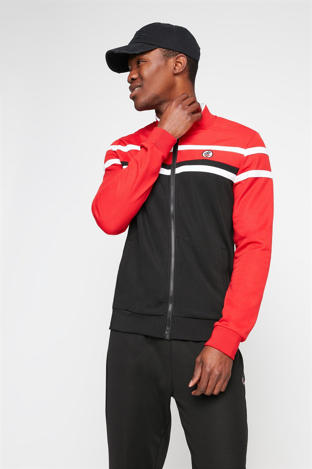 Men Blouson d'entraînement Rocawear avec blocs de couleurs Noir