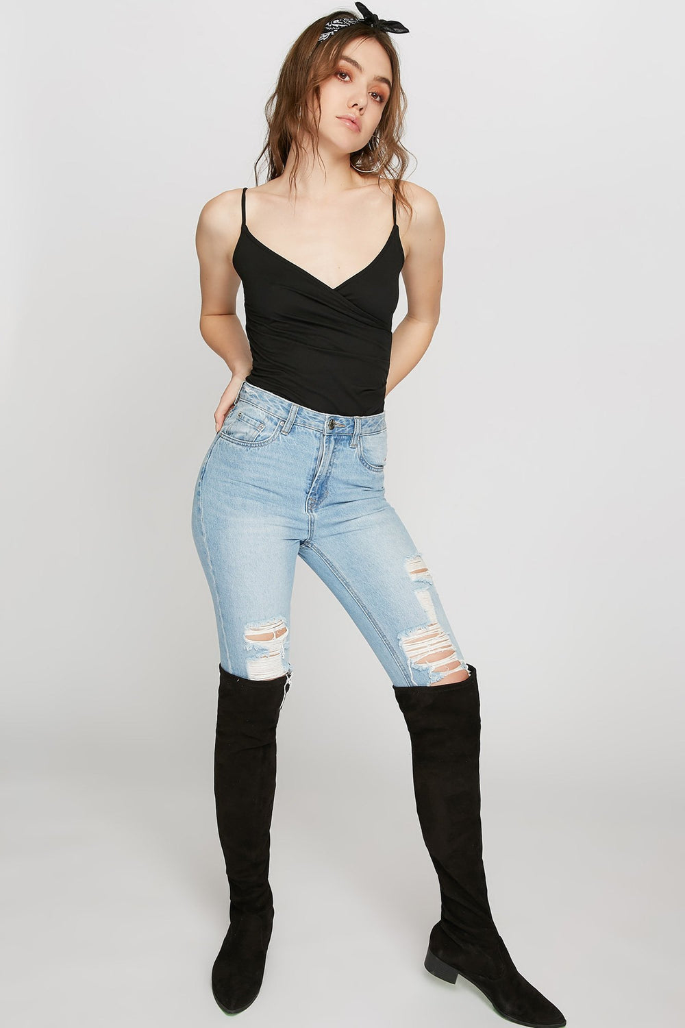 Women Camisole cache-cur Noir