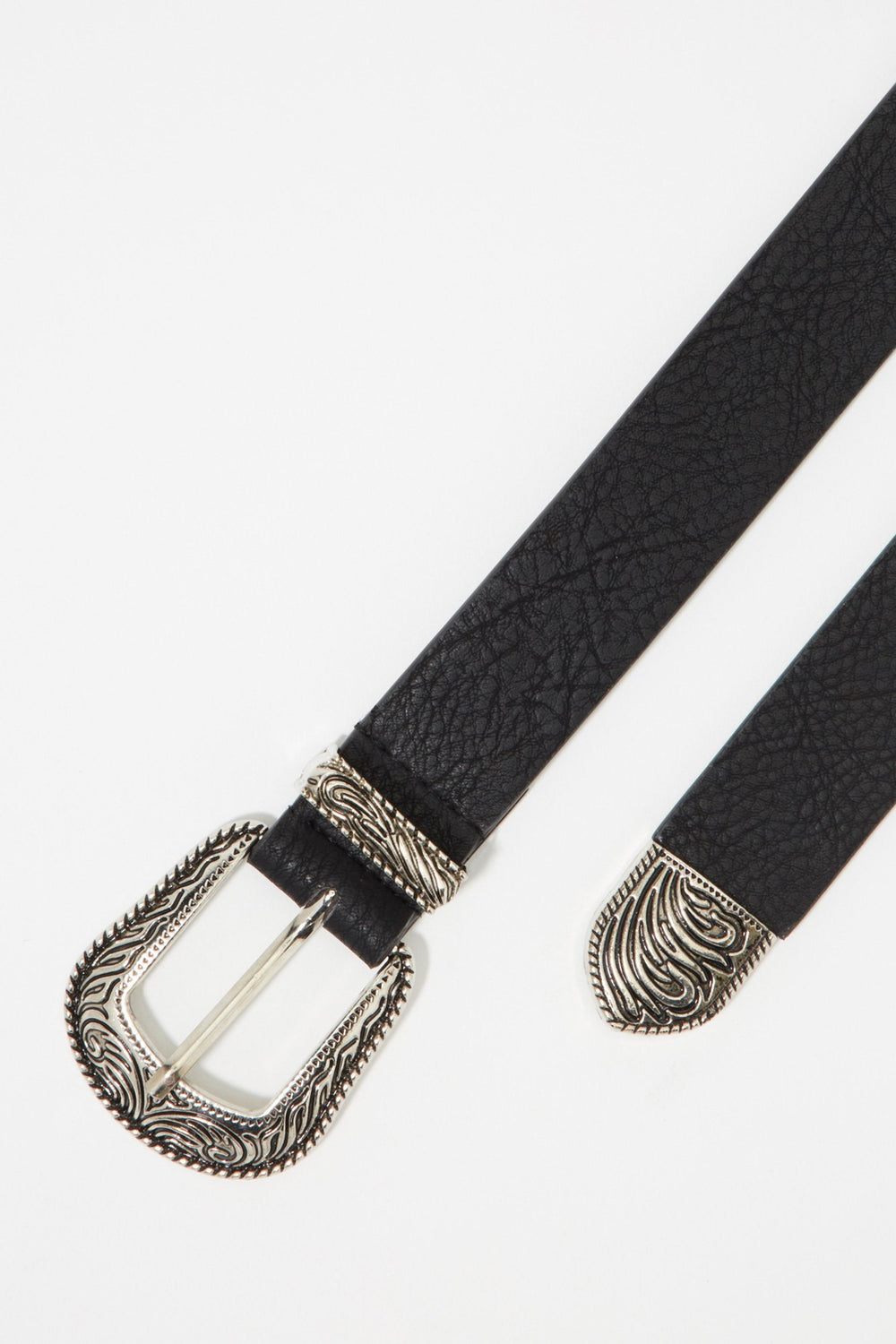 Women Ceinture avec boucle de style Western Noir