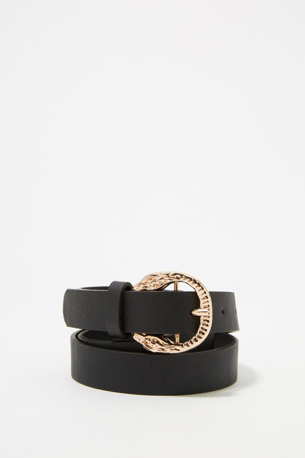 Women Ceinture en similipeau de serpent avec boucle Noir