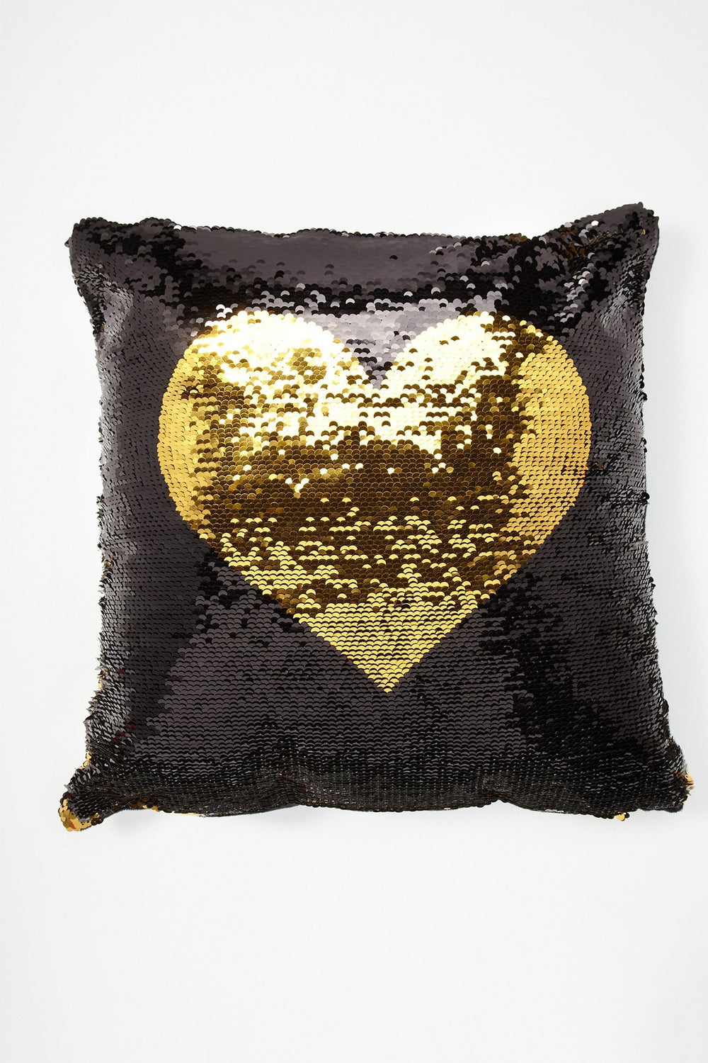 Women Coussin en peluche à paillettes réversibles Noir