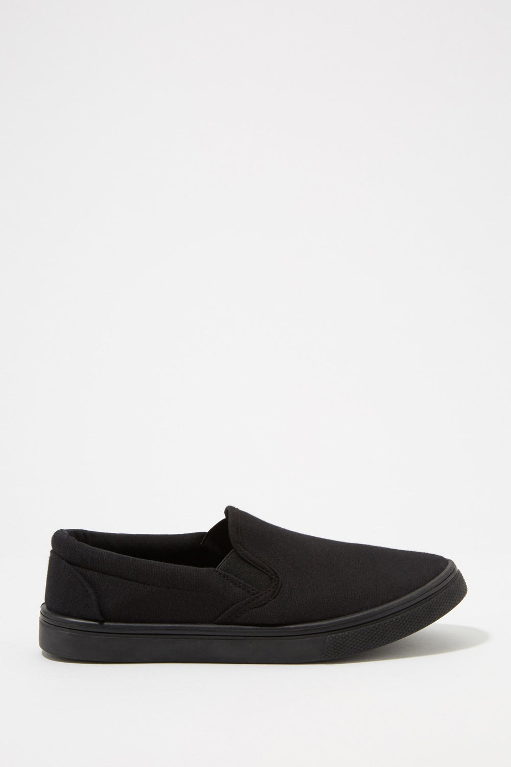 Women Espadrilles en toile à enfiler avec semelles noires Noir