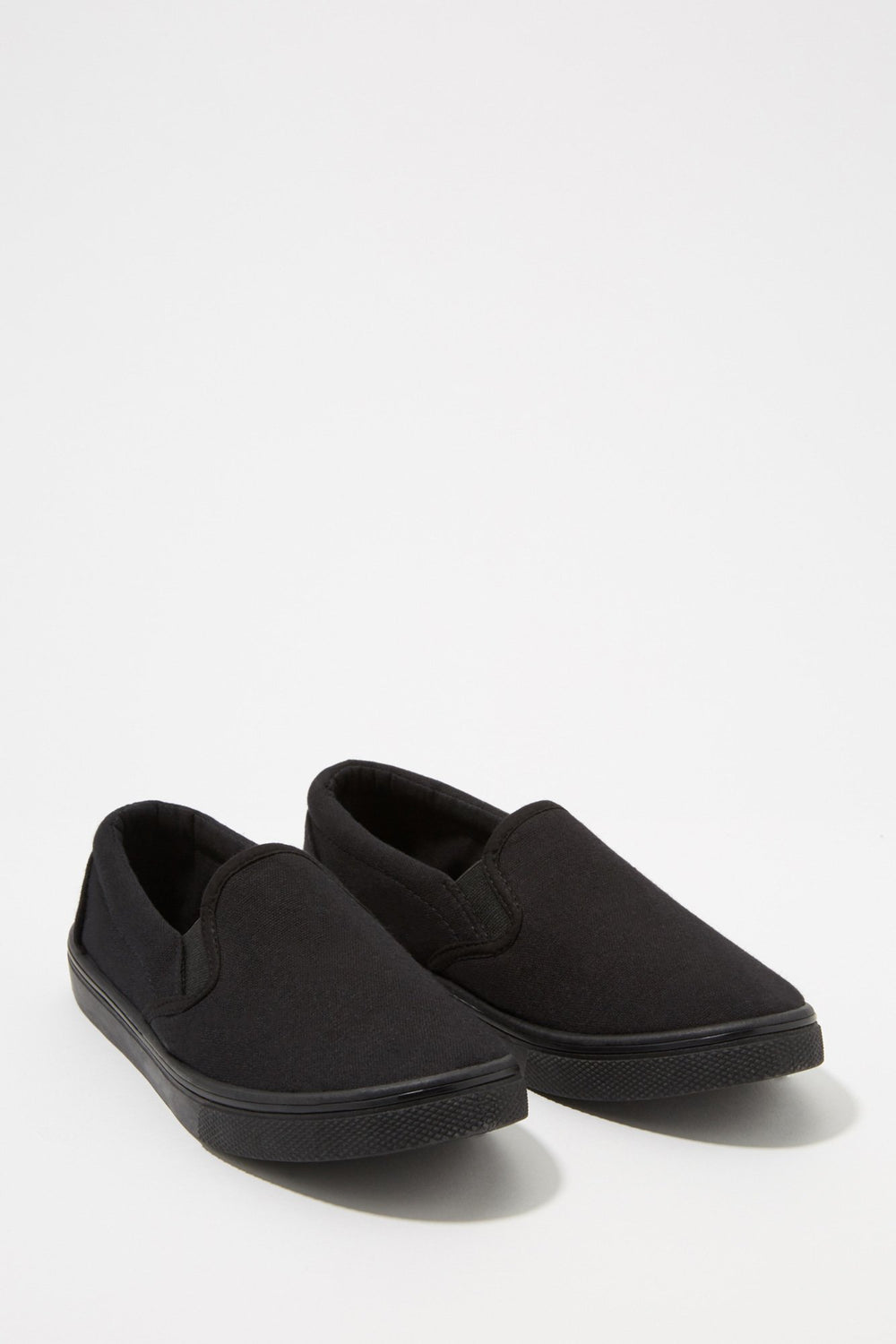 Women Espadrilles en toile à enfiler avec semelles noires Noir