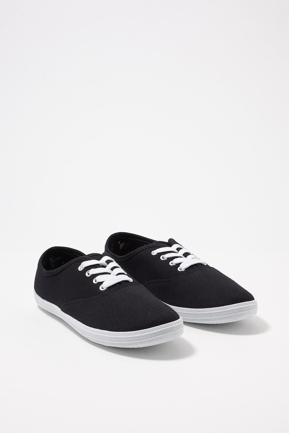 Women Espadrilles en toile lacées classiques Noir