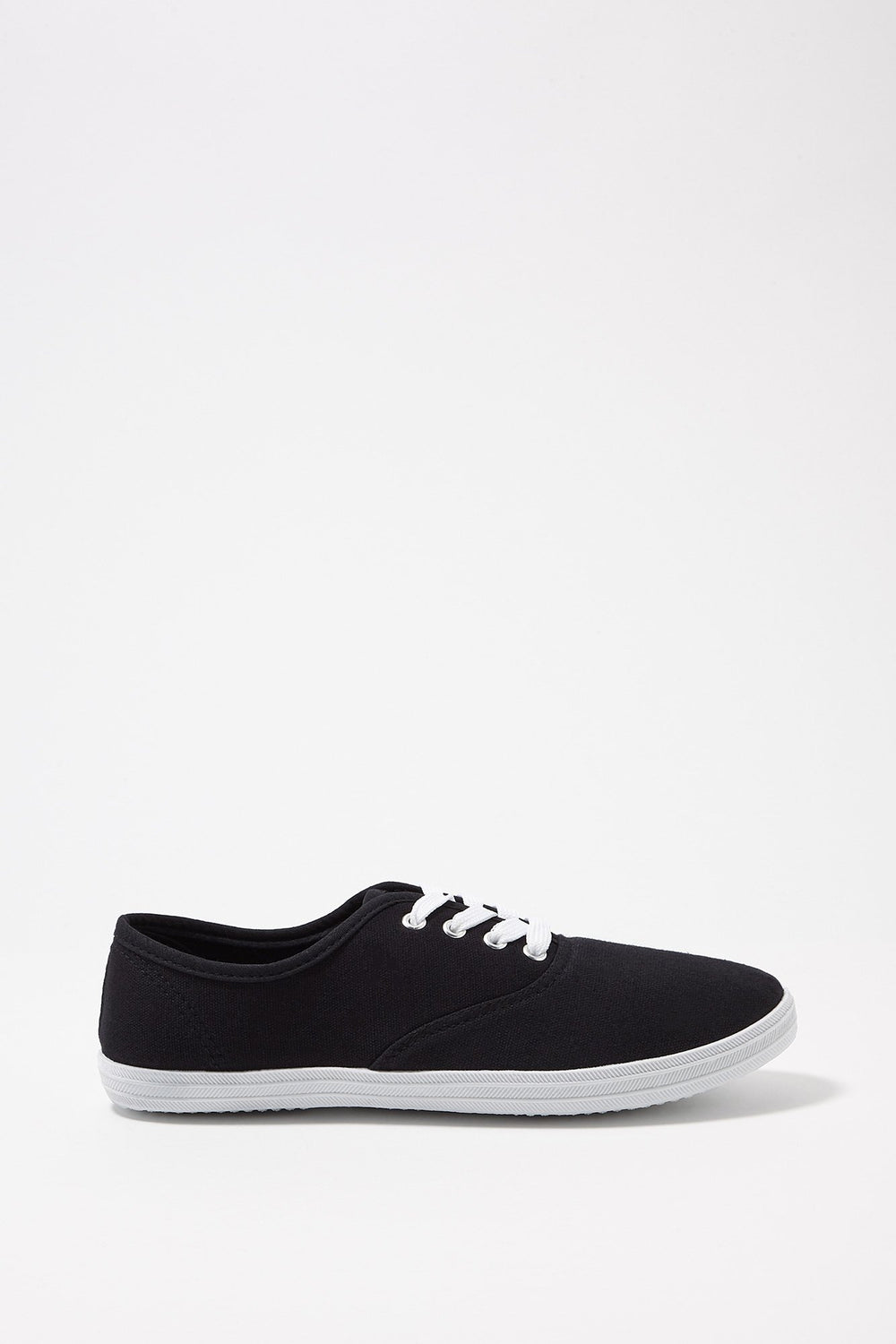 Women Espadrilles en toile lacées classiques Noir