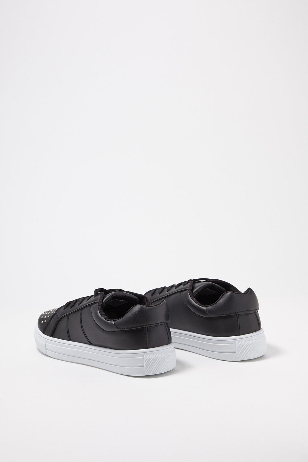 Women Espadrilles lacées cloutées Noir