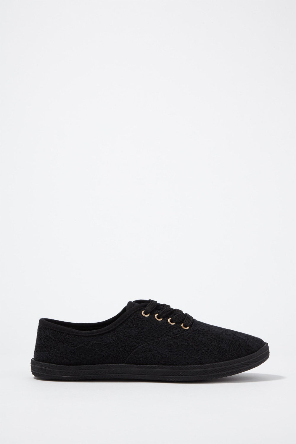 Women Espadrilles lacées fleuries pour fille Noir