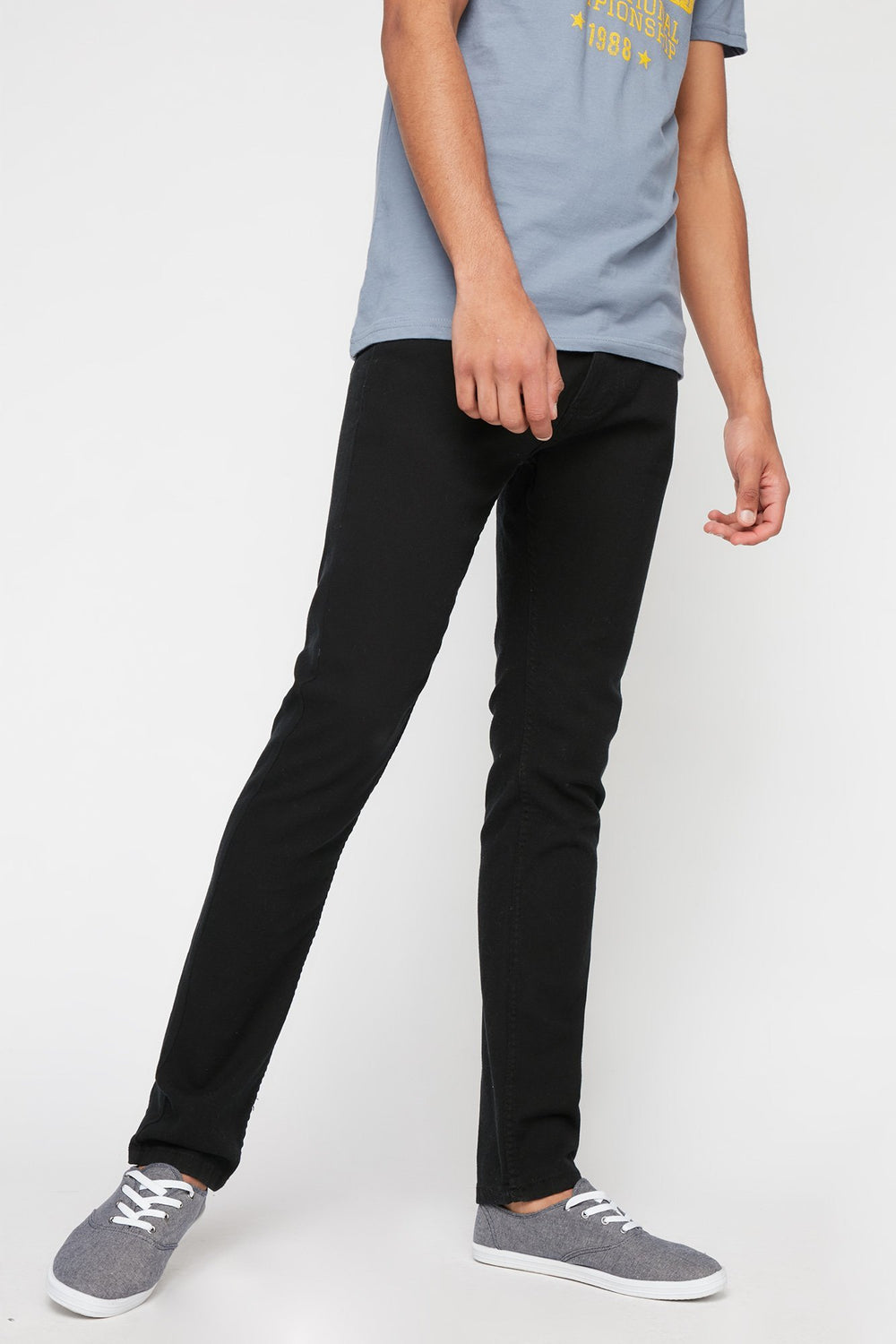 Men Jean étroit noir Noir
