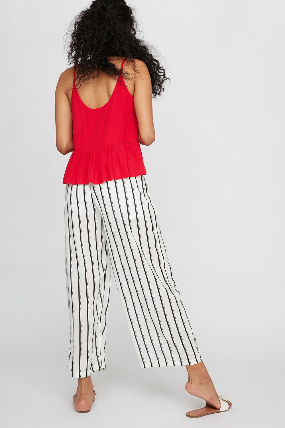 Women Jupe-culotte rayée à pois Noir