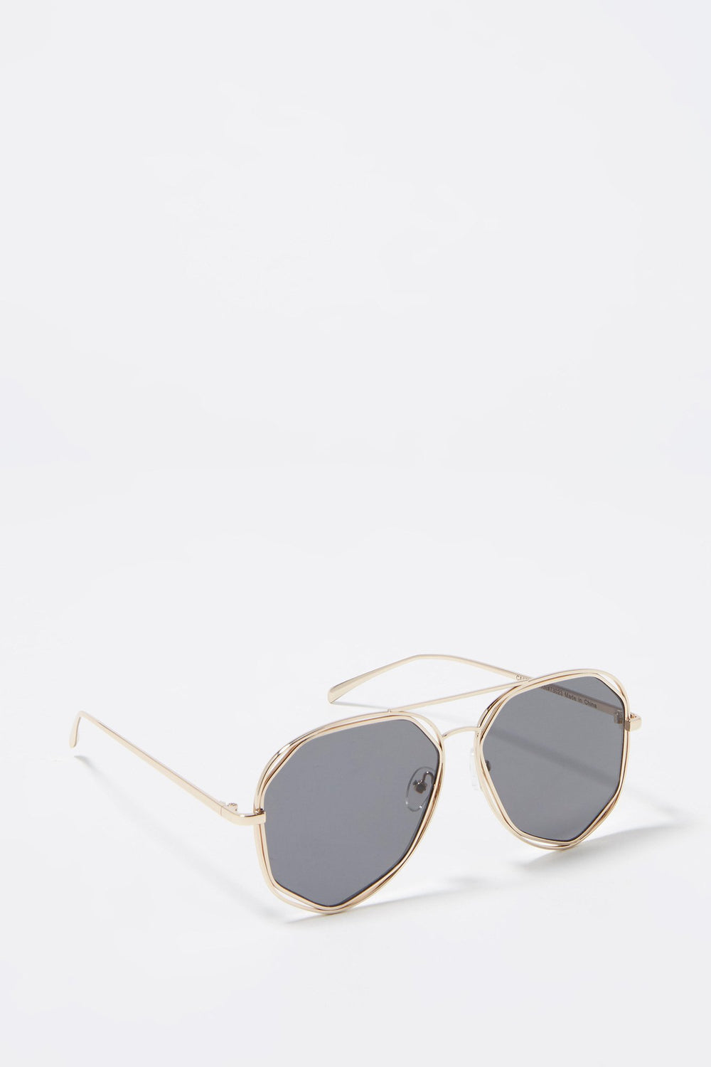 Women Lunettes de soleil aviateur à monture géométrique Noir