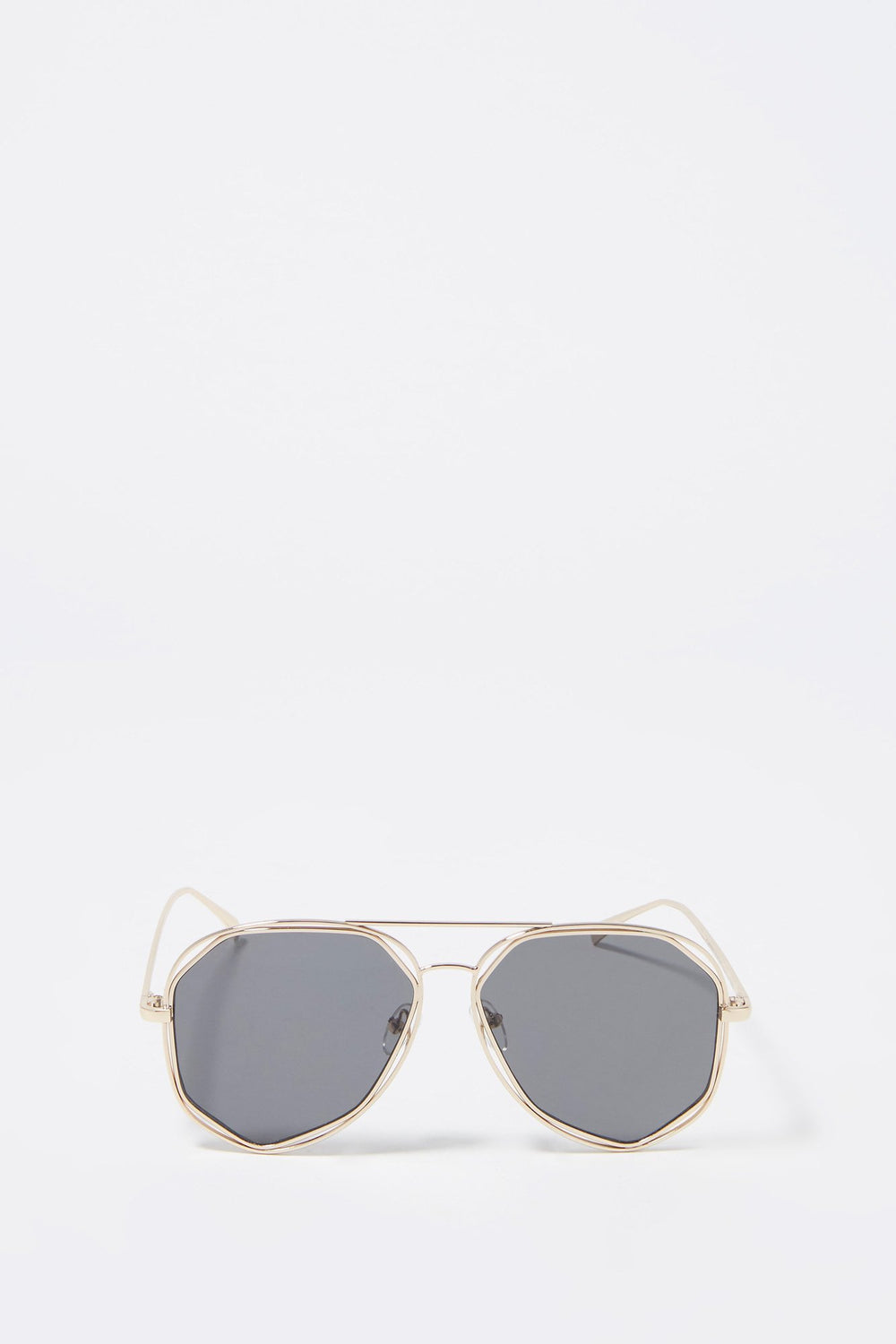 Women Lunettes de soleil aviateur à monture géométrique Noir