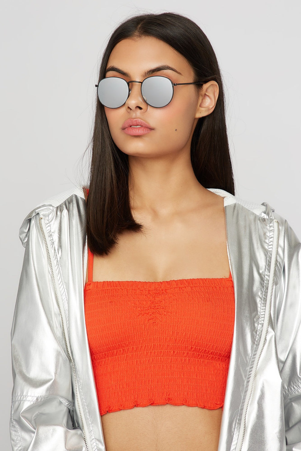 Women Lunettes de soleil rondes classiques Noir