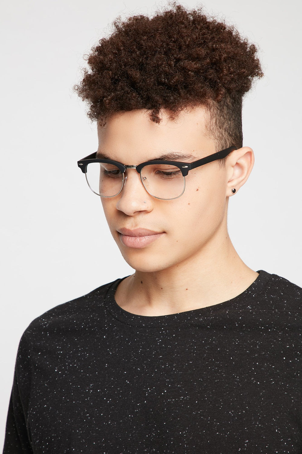 Men Lunettes Wayfarer transparentes Noir