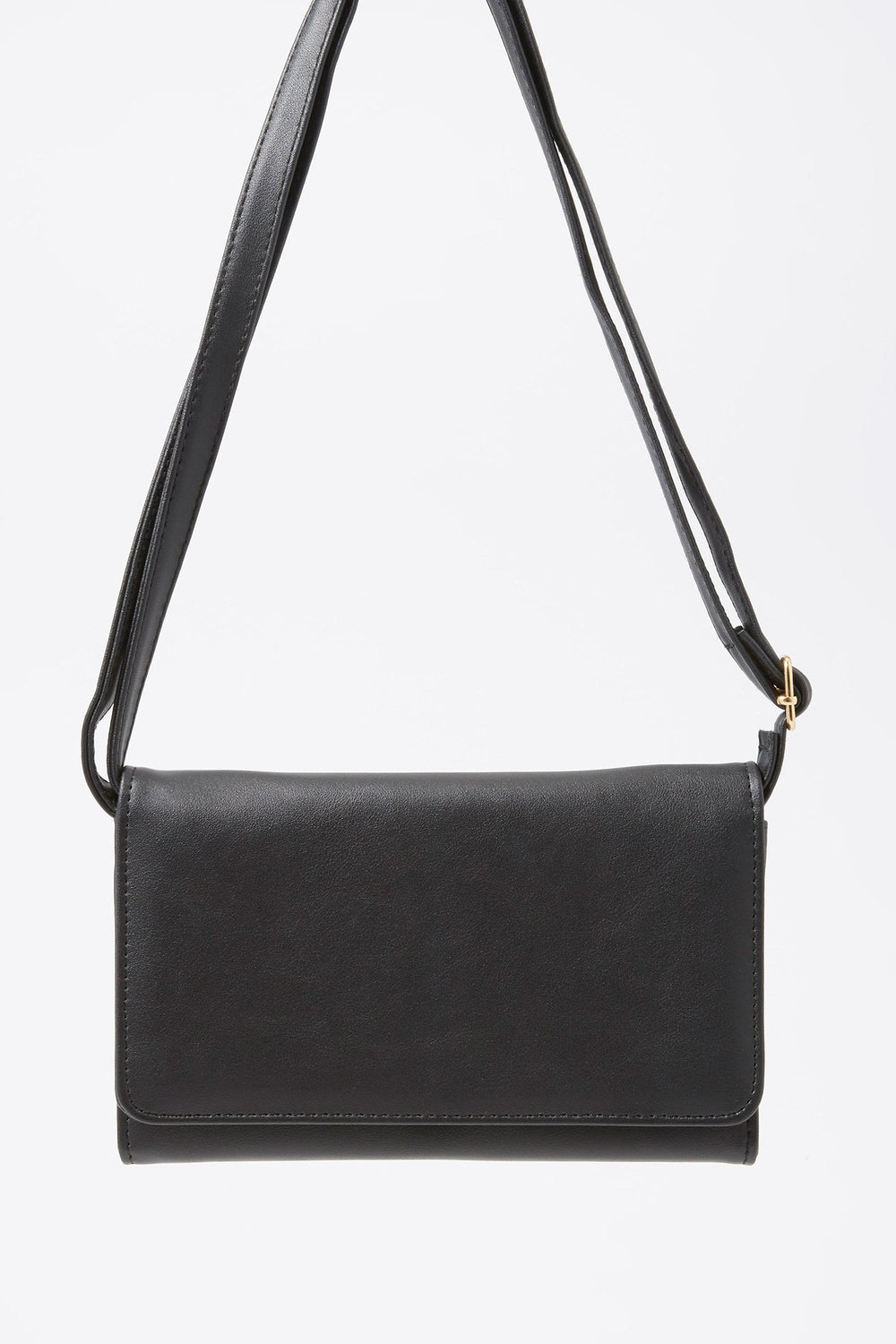 Women Sac à bandoulière basique de style portefeuille Noir