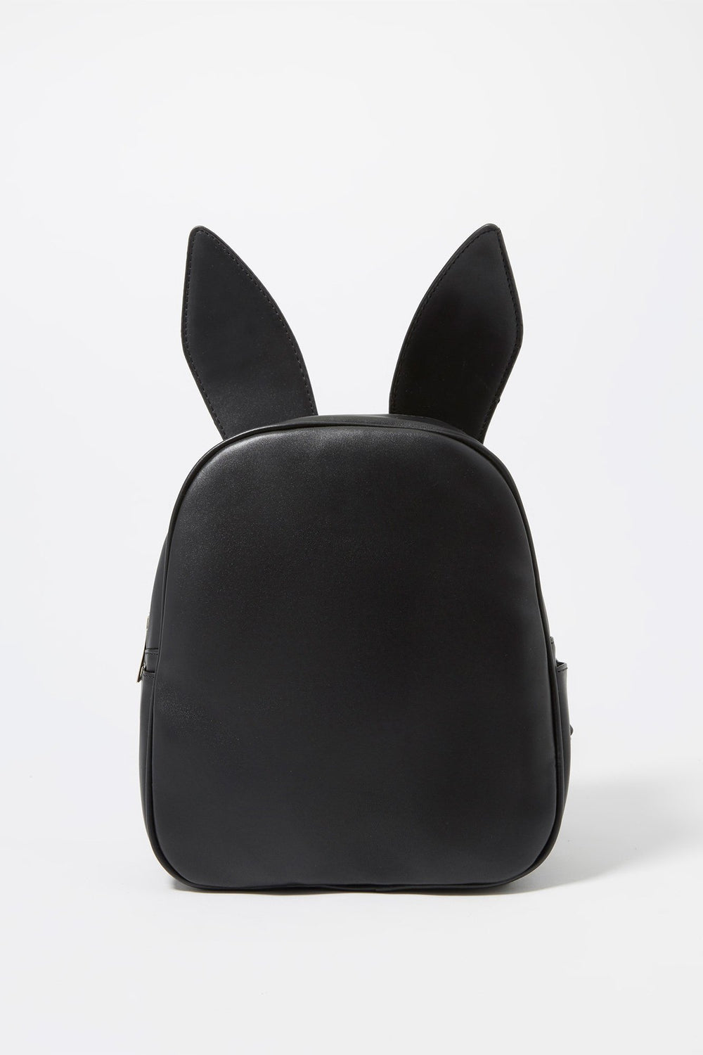 Women Sac à dos avec oreilles de lapin en similicuir Noir