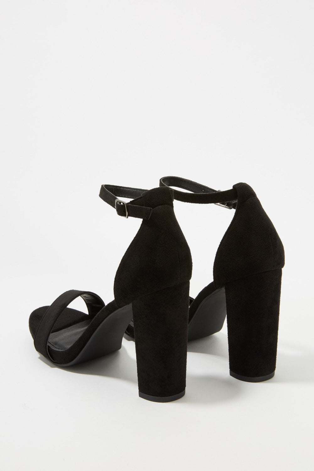 Women Sandales avec talons blocs en similisuède Noir