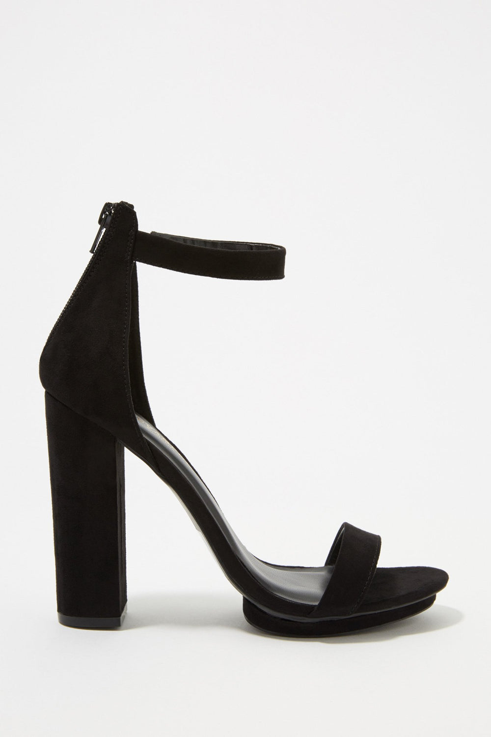 Women Souliers plateformes à talons blocs en similisuède Noir