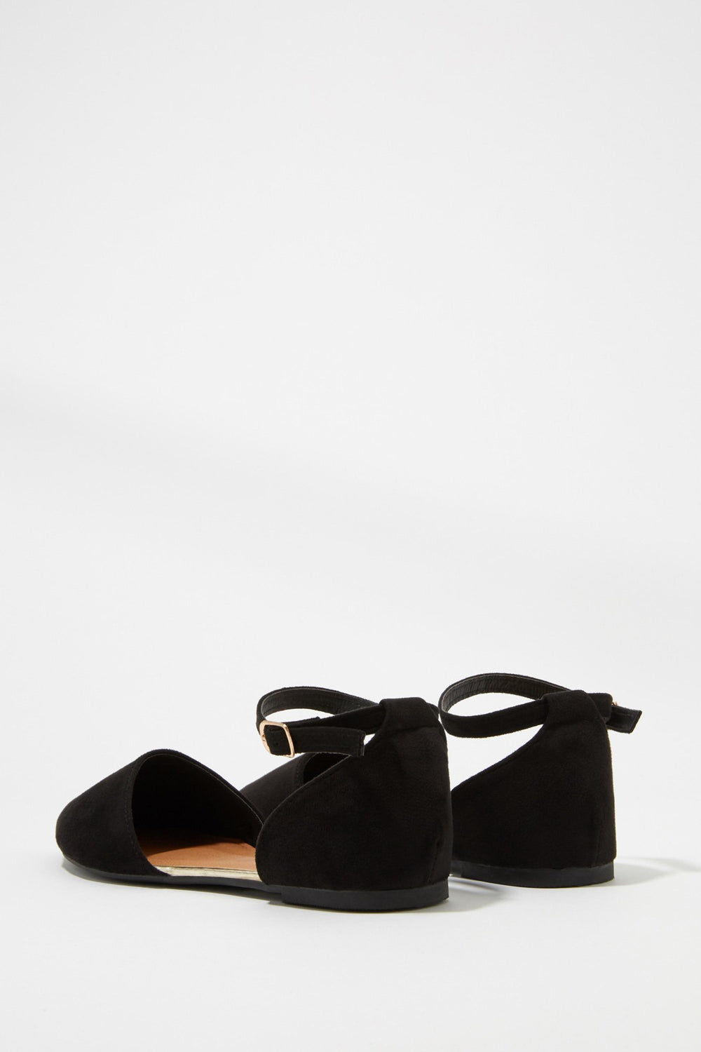 Women Souliers plats avec boucle en similisuède Noir