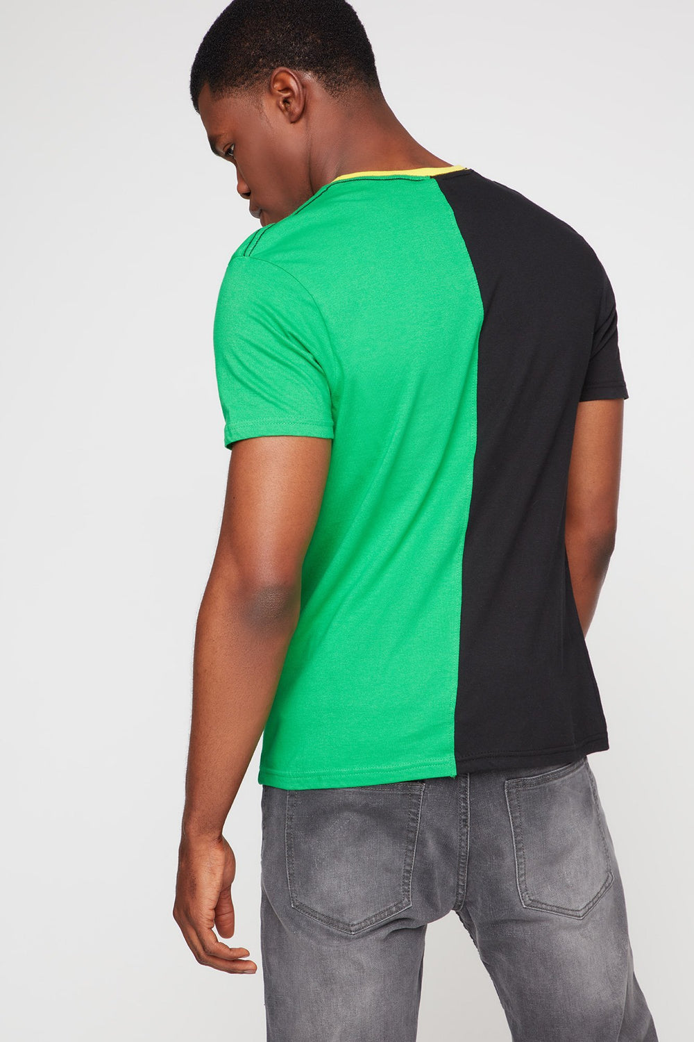 Men T-shirt à imprimé World Cup Jamaica avec encolure dégagée Noir
