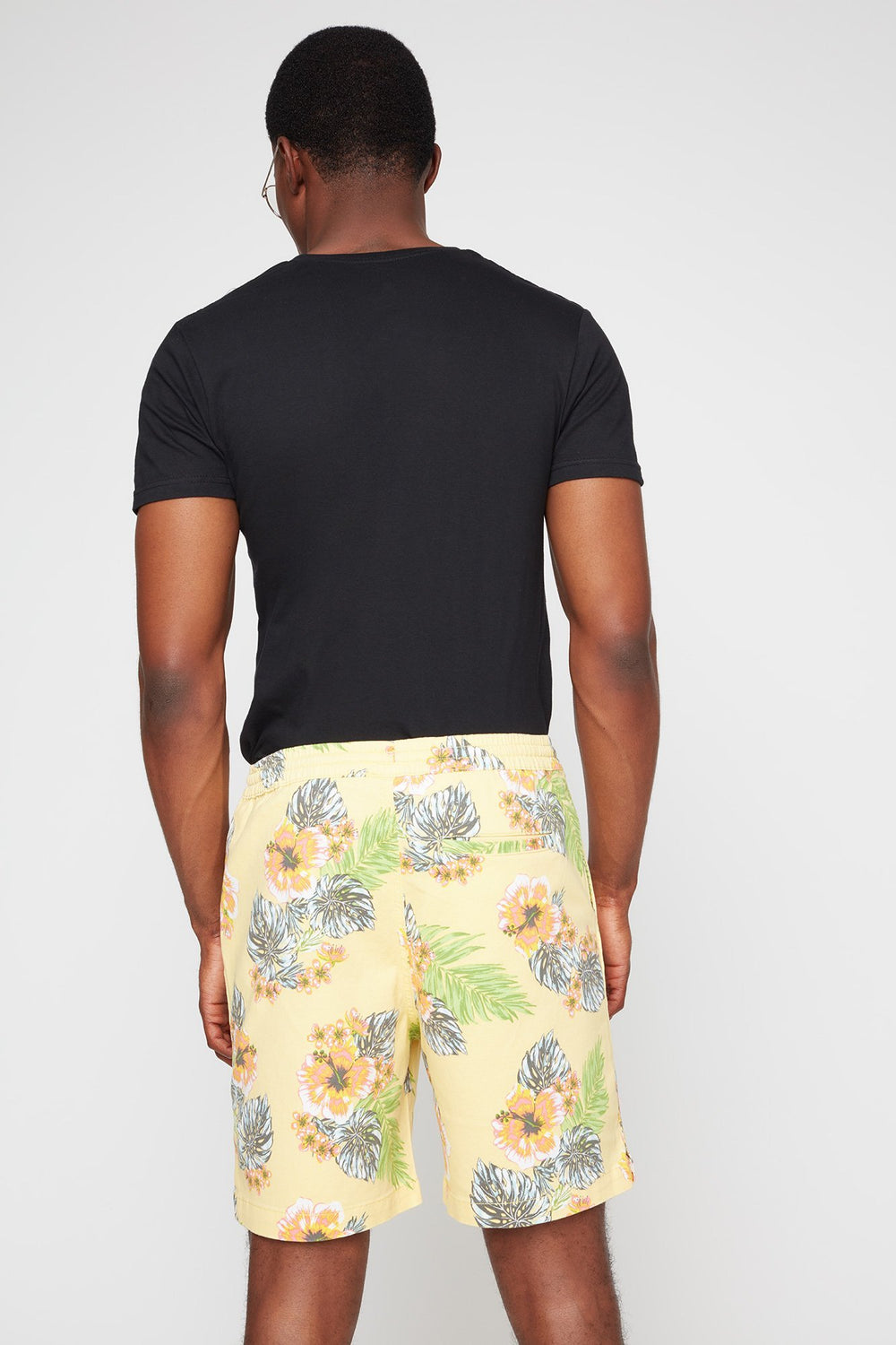 Men T-shirt de base à encolulre en V Noir