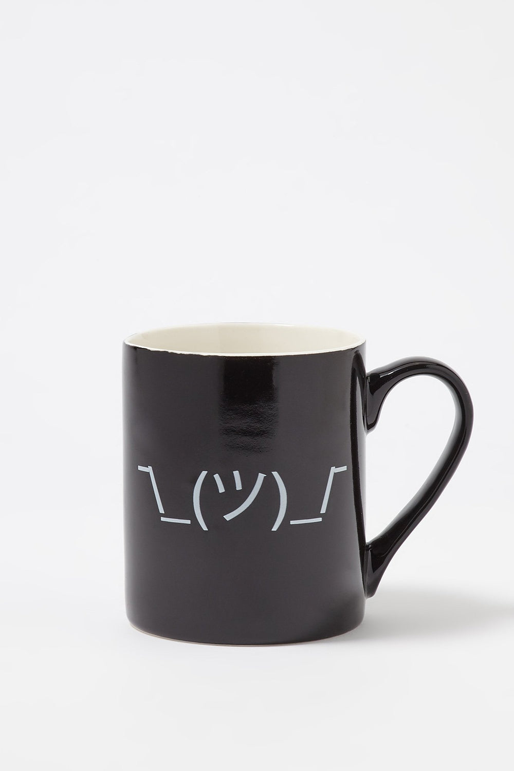 Women Tasse en céramique à imprimé Haussement d'épaules Noir