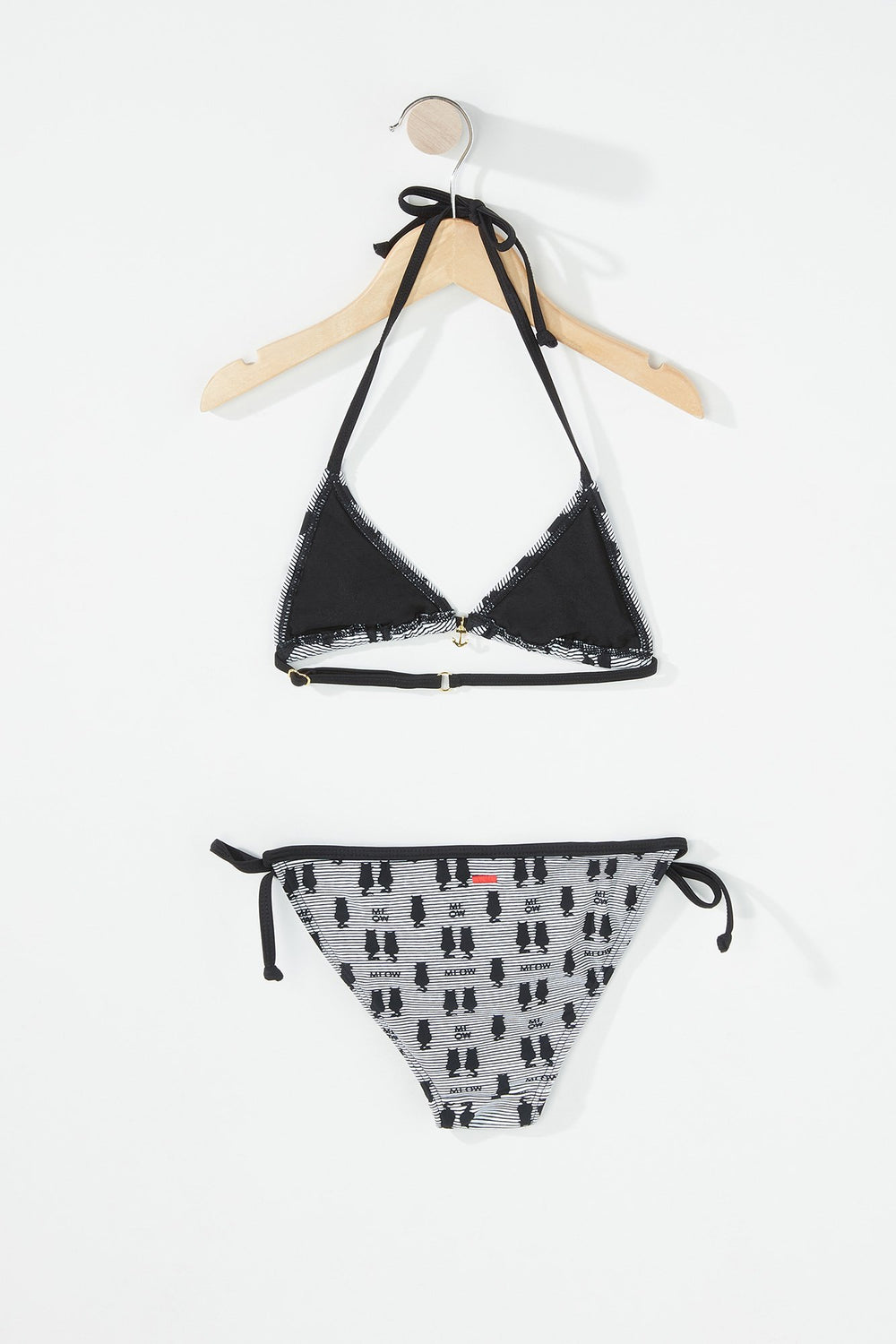 Kids Bikini à imprimé Chat pour fille Noir