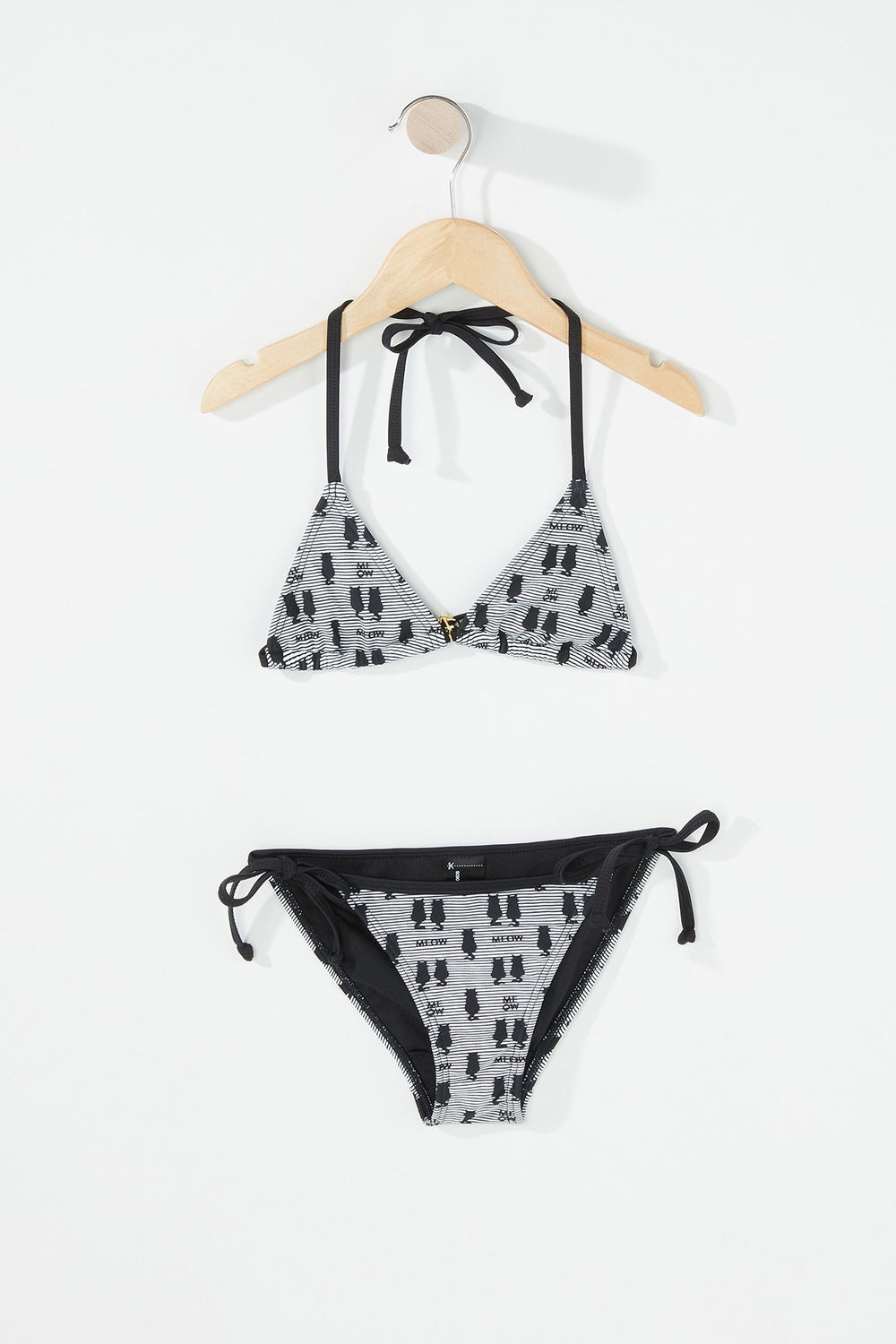 Kids Bikini à imprimé Chat pour fille Noir
