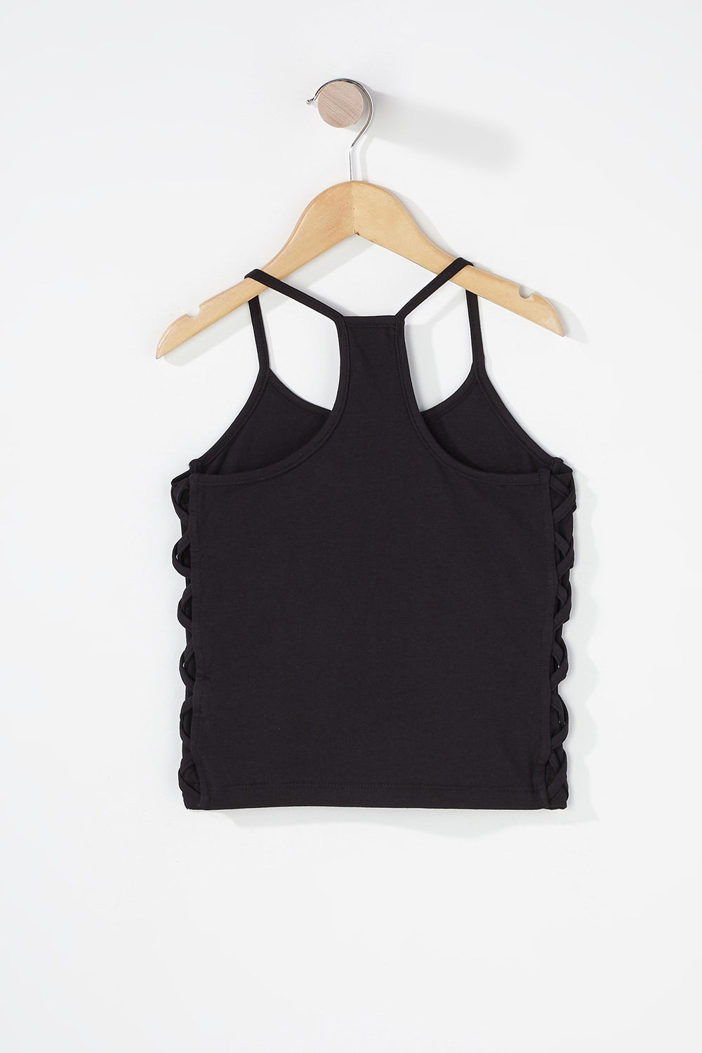 Kids Camisole à imprimé Flawless avec motif de cage sur les côtés pour fille Noir
