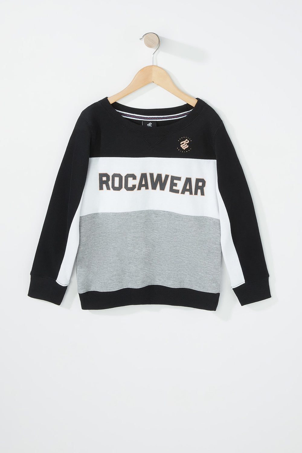 Kids Chandail Rocawear à blocs de couleurs et encolure dégagée pour garçon Noir