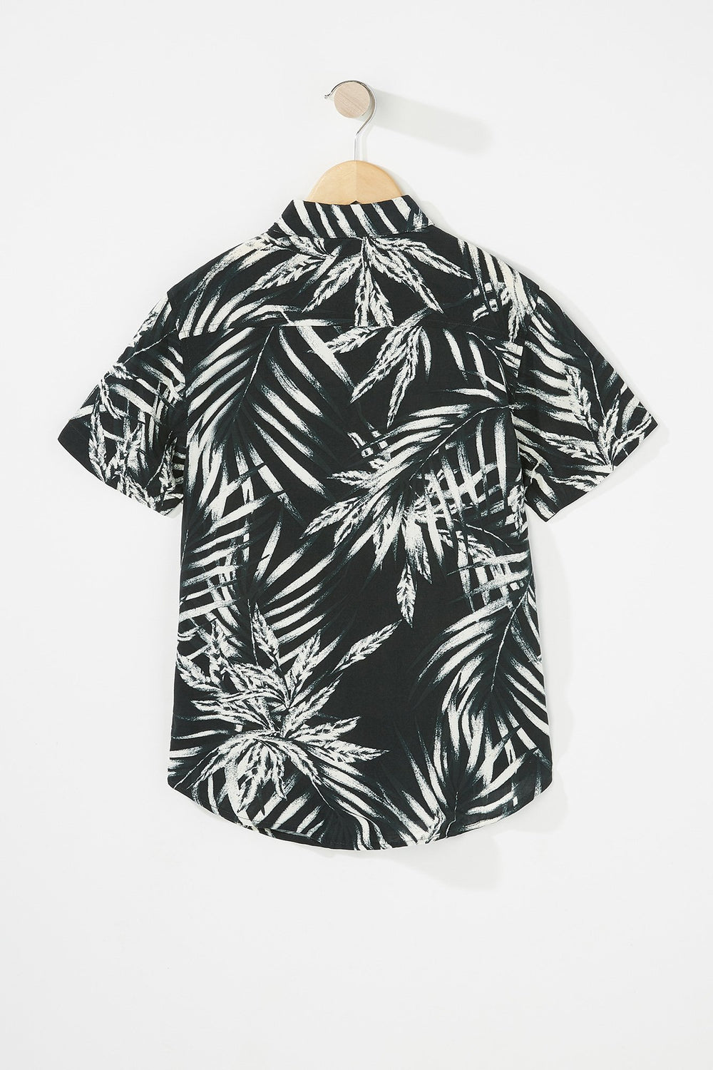 Kids Chemise boutonnée légère imprimée à manches courtes pour garçon Noir