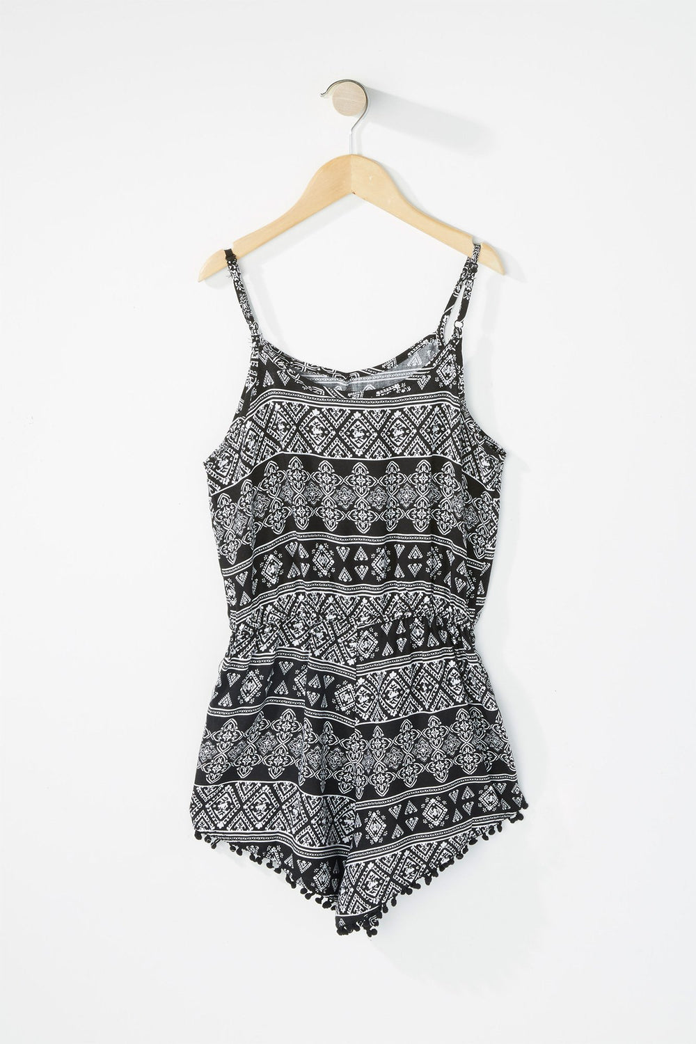 Kids Combi-short imprimé avec pompons et pampilles pour fille Noir