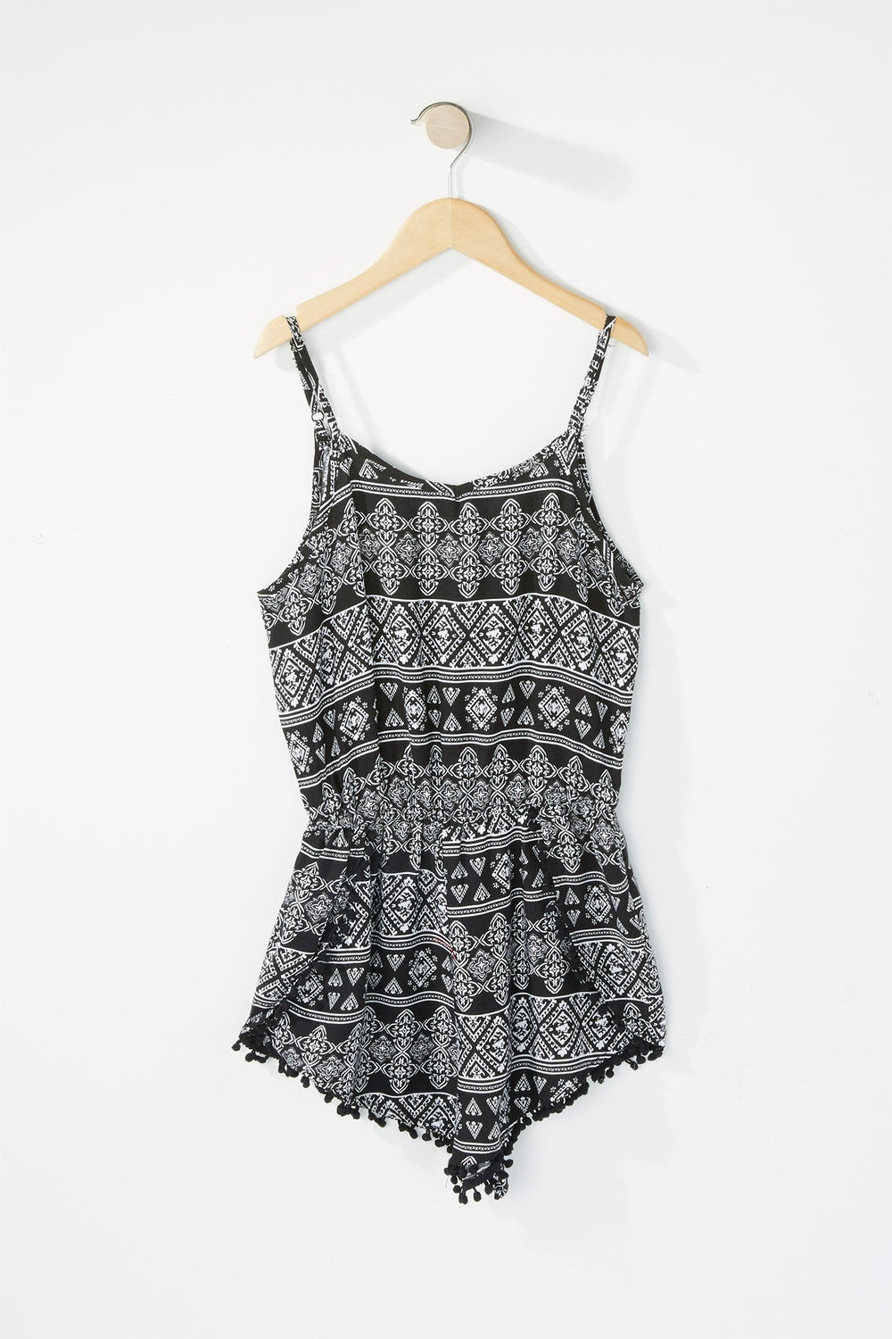Kids Combi-short imprimé avec pompons et pampilles pour fille Noir
