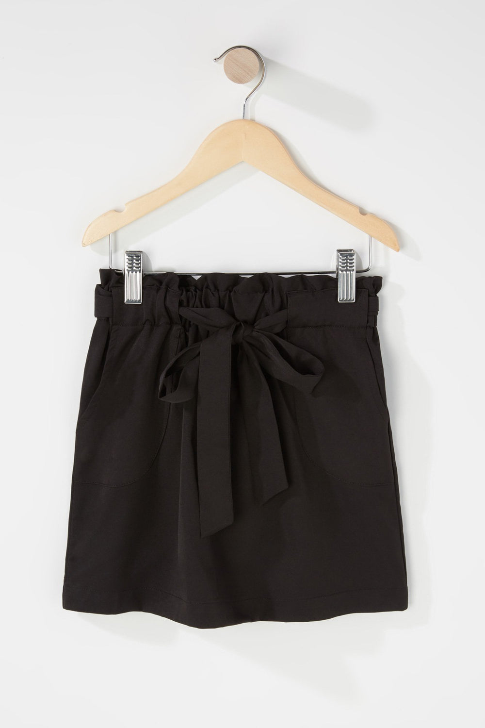 Kids Jupe volantée à taille roulée pour fille Noir