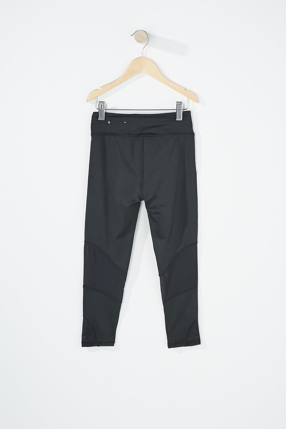 Kids Legging Active court à blocs de couleurs avec filet aux genoux pour fille Noir