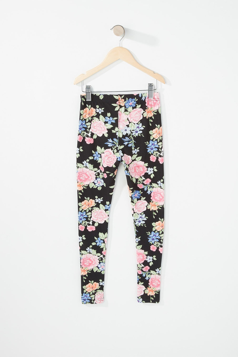 Kids Legging fleuri pour fille Noir