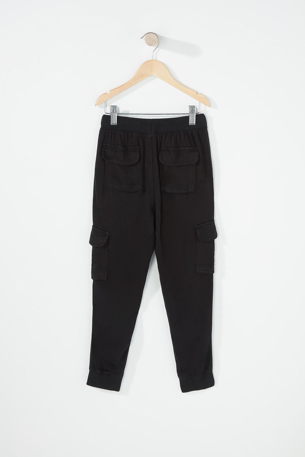 Kids Pantalon de jogging cargo en sergé pour fille Noir