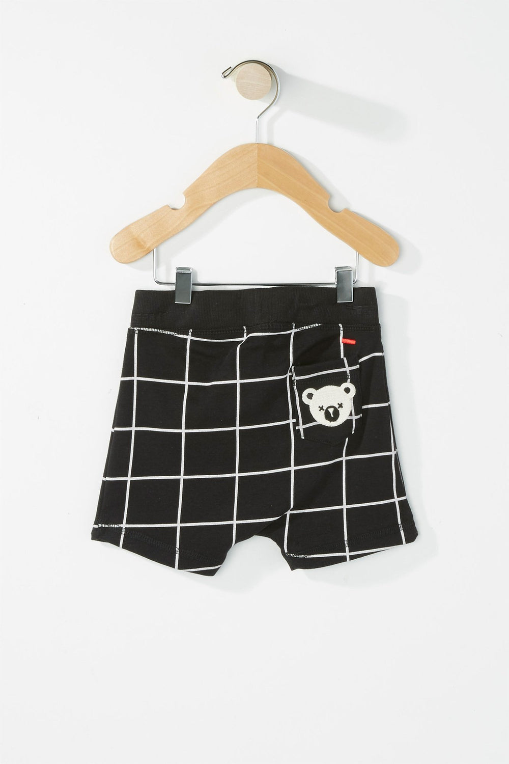Kids Pantalon de jogging carreauté à imprimé Who's It? avec taille coulissante pour garçon Noir
