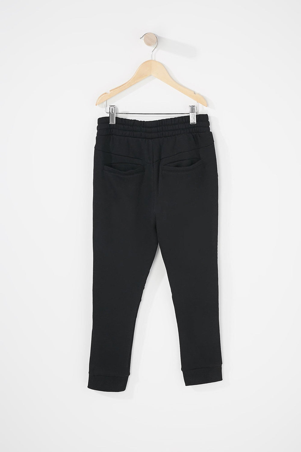 Kids Pantalon de jogging de style moto en molleton avec taille coulissante pour garçon Noir