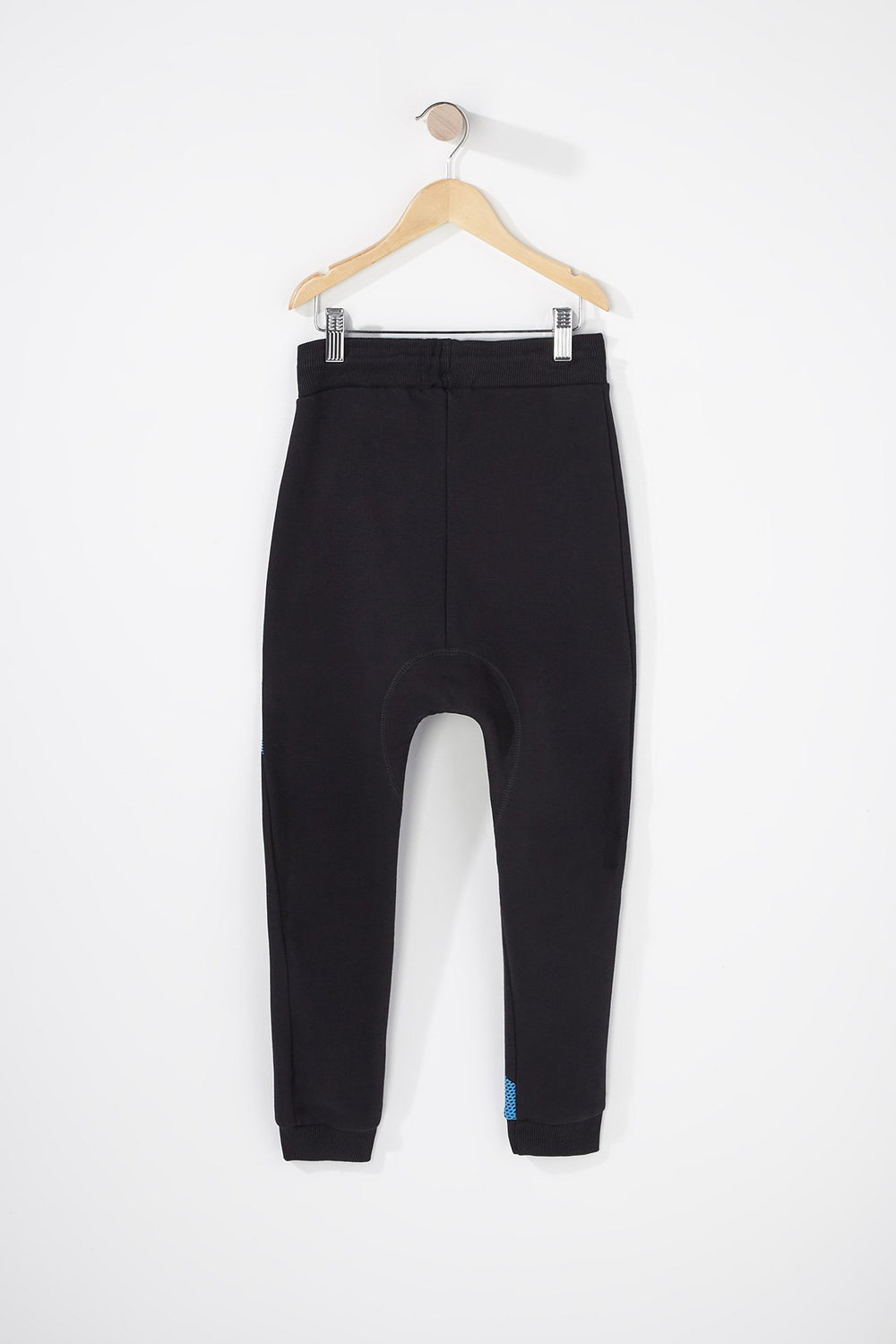 Kids Pantalon de jogging rayé à motif géométrique avec taille coulissante pour garçon Noir