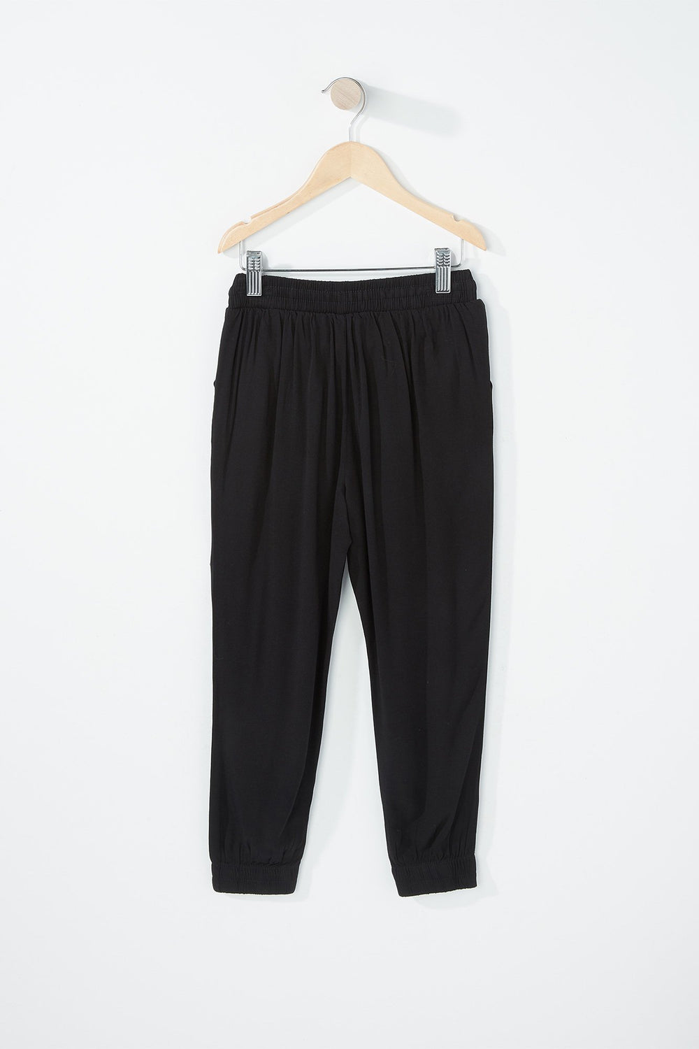 Kids Pantalon léger imprimé à taille coulissante pour fille Noir