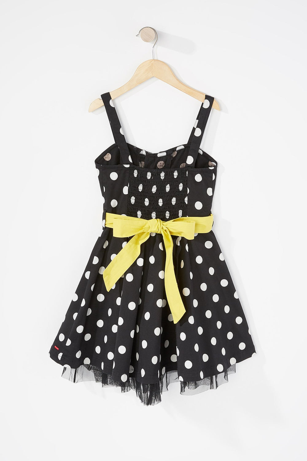 Kids Robe à pois avec boucle et attache pour fille Noir
