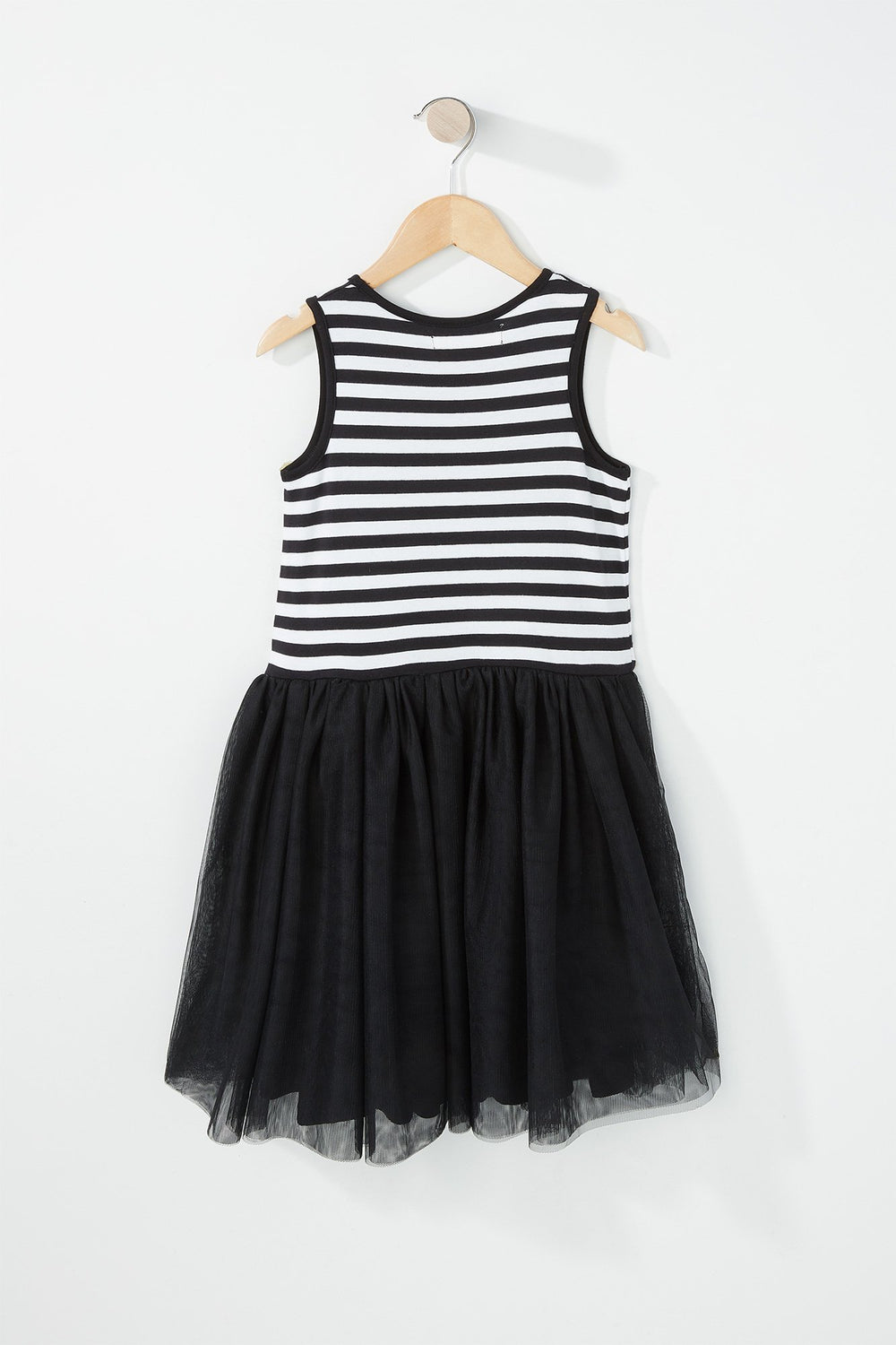 Kids Robe ballerine rayée avec poche à paillettes pour fille Noir